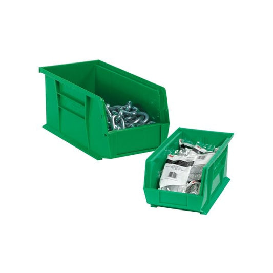 10 3/4 x 8 1/4 x 7'' Green Plastic Stack & Hang Bin Boxes, 6PK