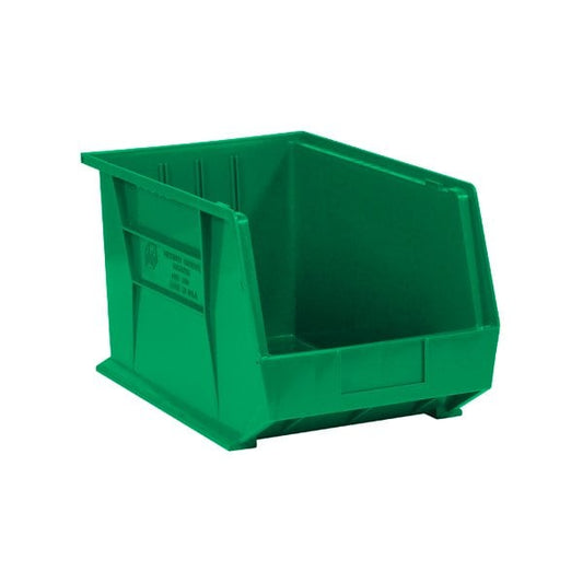 18 x 11 x 10'' Green Plastic Stack & Hang Bin Boxes, 4PK