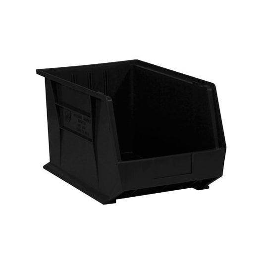 18 x 11 x 10'' Black Plastic Stack & Hang Bin Boxes, 4PK