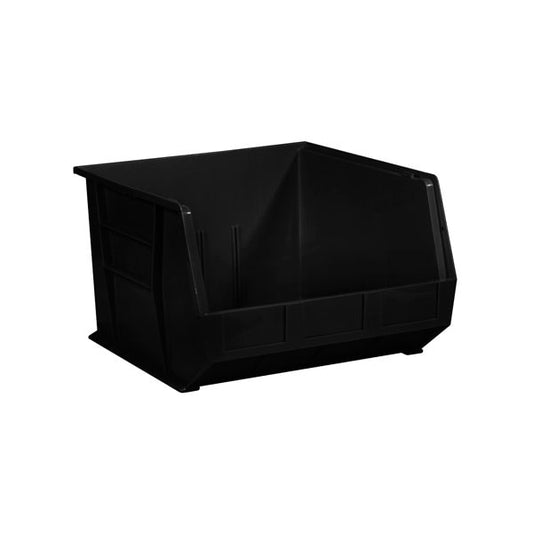18'' x 16-1/2'' x 11'' Black Plastic Stack & Hang Bin Boxes, 3PK
