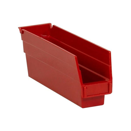 11 5/8 x 2 3/4 x 4'' Red Plastic Shelf Bin Boxes, 36PK