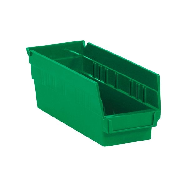 11 5/8 x 4 1/8 x 4'' Green Plastic Shelf Bin Boxes, 36PK