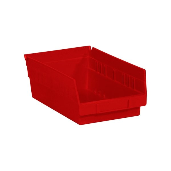 11 5/8 x 6 5/8 x 4'' Red Plastic Shelf Bin Boxes, 30PK
