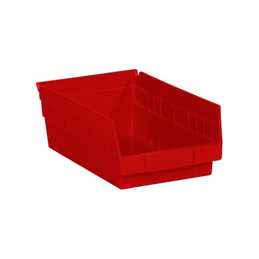 11 5/8 x 6 5/8 x 4'' Red Plastic Shelf Bin Boxes, 30PK