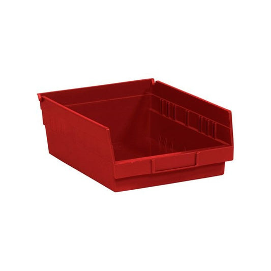 11 5/8 x 11 1/8 x 4'' Red Plastic Shelf Bin Boxes, 8PK