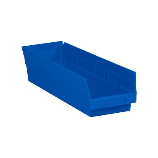 17-7/8 x 4 1/8 x 4'' Blue Plastic Shelf Bin Boxes, 20PK