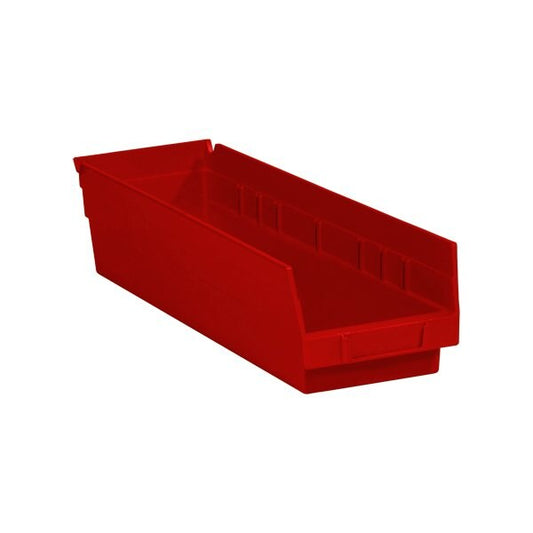 17-7/8 x 4 1/8 x 4'' Red Plastic Shelf Bin Boxes, 20PK