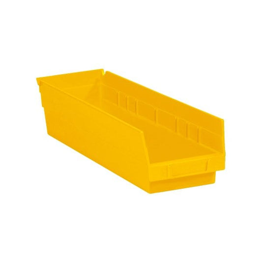 17-7/8 x 4 1/8 x 4'' Yellow Plastic Shelf Bin Boxes, 20PK