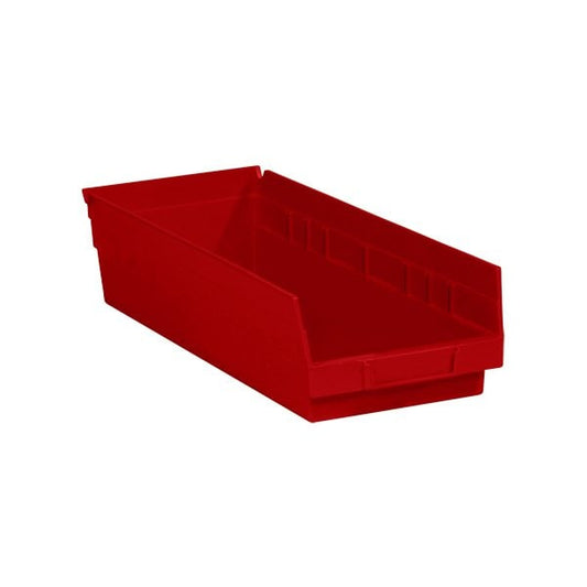 17-7/8 x 6 5/8 x 4'' Red Plastic Shelf Bin Boxes, 20PK