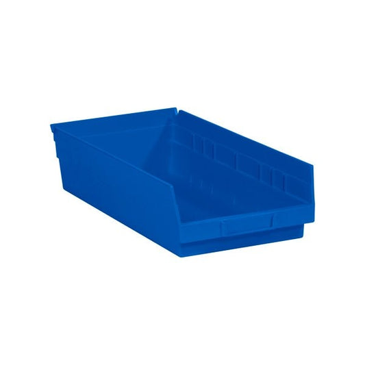 17-7/8 x 8-3/8 x 4'' Blue Plastic Shelf Bin Boxes, 10PK
