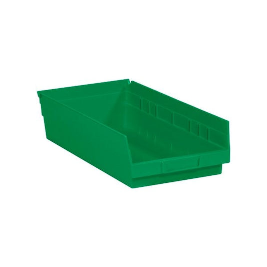 17-7/8 x 8-3/8 x 4'' Green Plastic Shelf Bin Boxes, 10PK