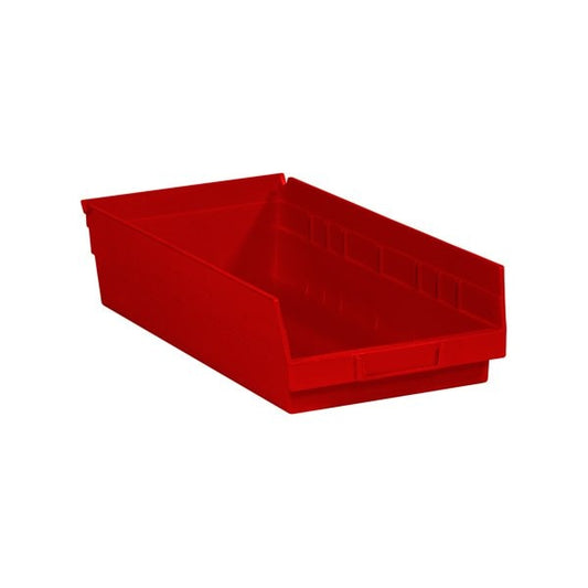17-7/8 x 8-3/8 x 4'' Red Plastic Shelf Bin Boxes, 10PK