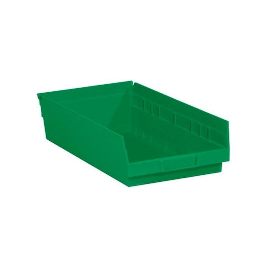 17-7/8 x 11 1/8 x 4'' Green Plastic Shelf Bin Boxes, 8PK