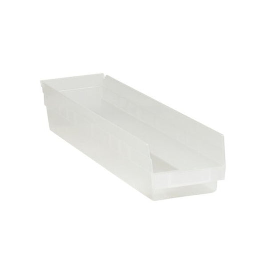 23 5/8 x 4 1/8 x 4'' Clear Plastic Shelf Bin Boxes, 16PK