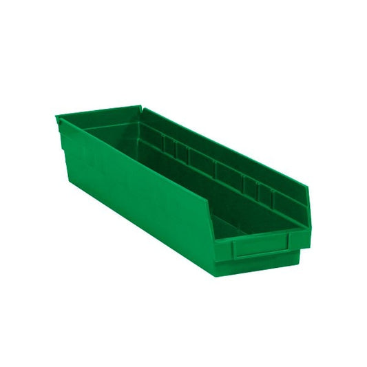 23 5/8 x 4 1/8 x 4'' Green Plastic Shelf Bin Boxes, 16PK