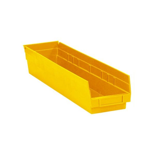 23 5/8 x 4 1/8 x 4'' Yellow Plastic Shelf Bin Boxes, 16PK