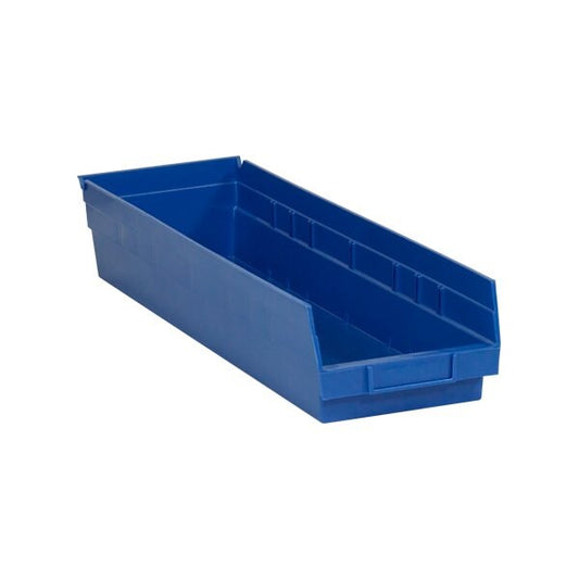 23 5/8 x 6 5/8 x 4'' Blue Plastic Shelf Bin Boxes, 8PK
