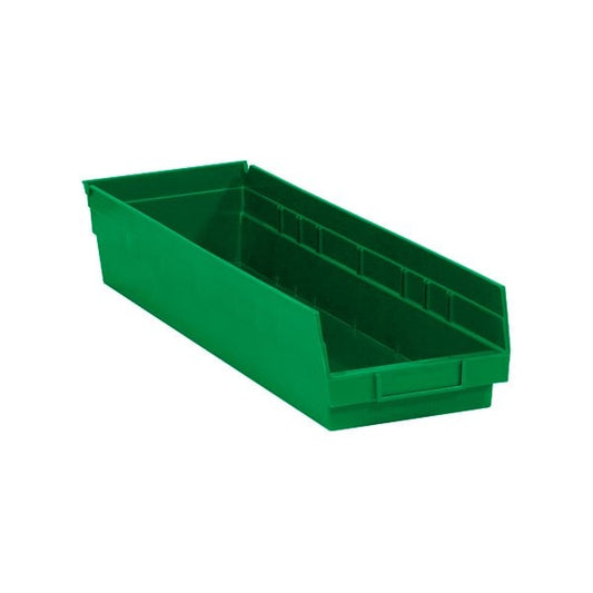 23 5/8 x 6 5/8 x 4'' Green Plastic Shelf Bin Boxes, 8PK