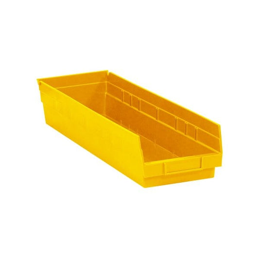 23 5/8 x 6 5/8 x 4'' Yellow Plastic Shelf Bin Boxes, 8PK
