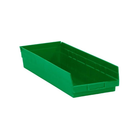 23 5/8 x 8-3/8 x 4'' Green Plastic Shelf Bin Boxes, 6PK