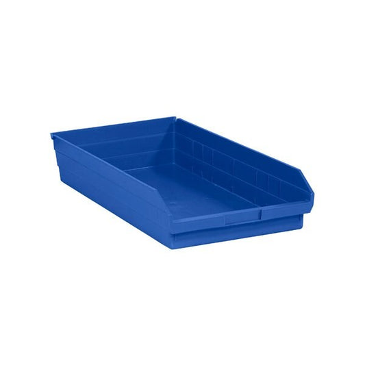 23 5/8 x 11 1/8 x 4'' Blue Plastic Shelf Bin Boxes, 6PK