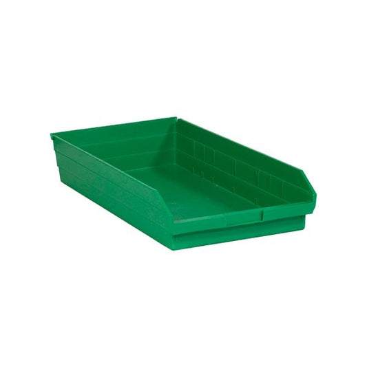 23 5/8 x 11 1/8 x 4'' Green Plastic Shelf Bin Boxes, 6PK