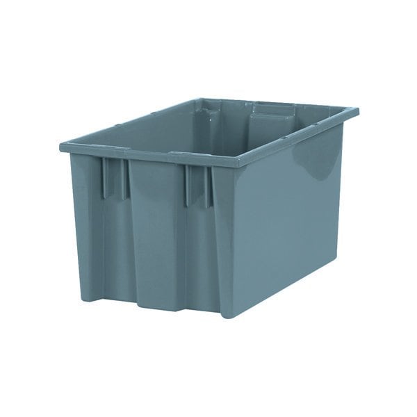 16 x 10 x 8-7/8'' Gray Stack & Nest Containers, 6PK