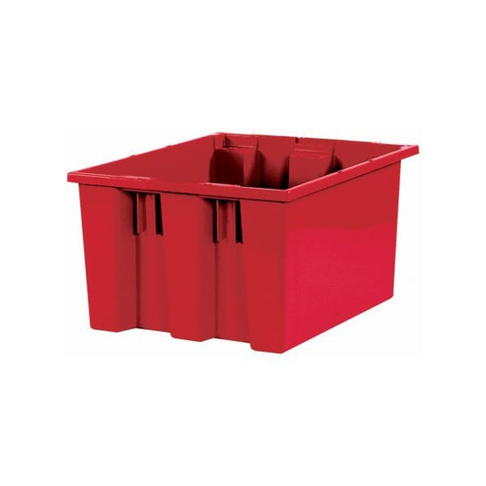 17 x 14-1/2 x 9-7/8'' Red Stack & Nest Containers, 6PK