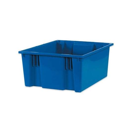 20-7/8 x 18 1/4 x 9-7/8'' Blue Stack & Nest Containers, 3PK