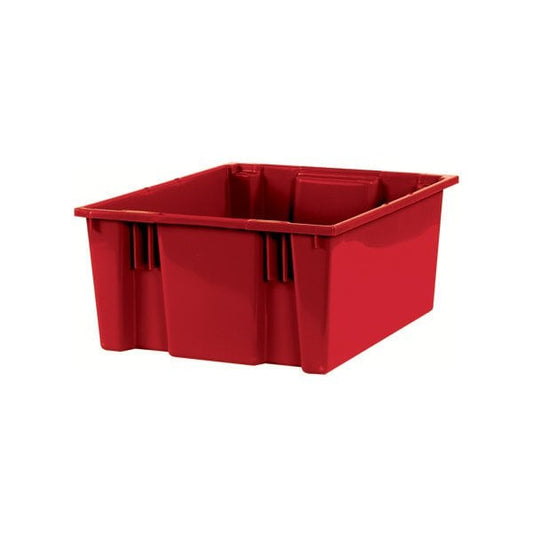 20-7/8 x 18 1/4 x 9-7/8'' Red Stack & Nest Containers, 3PK