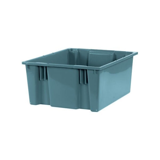 20-7/8 x 18 1/4 x 9-7/8'' Gray Stack & Nest Containers, 3PK