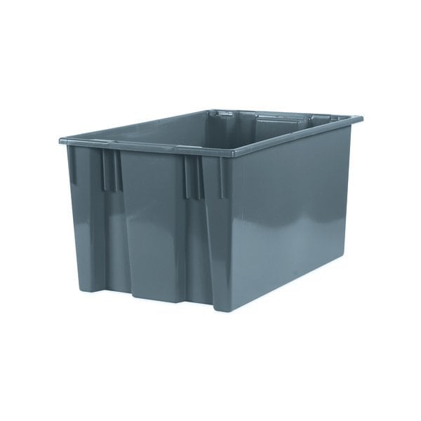 26 5/8 x 18 1/4 x 14-7/8'' Gray Stack & Nest Containers, 3PK