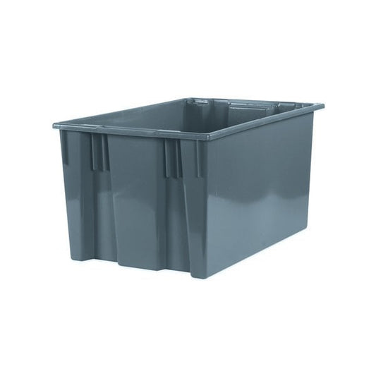 26 5/8 x 18 1/4 x 14-7/8'' Gray Stack & Nest Containers, 3PK
