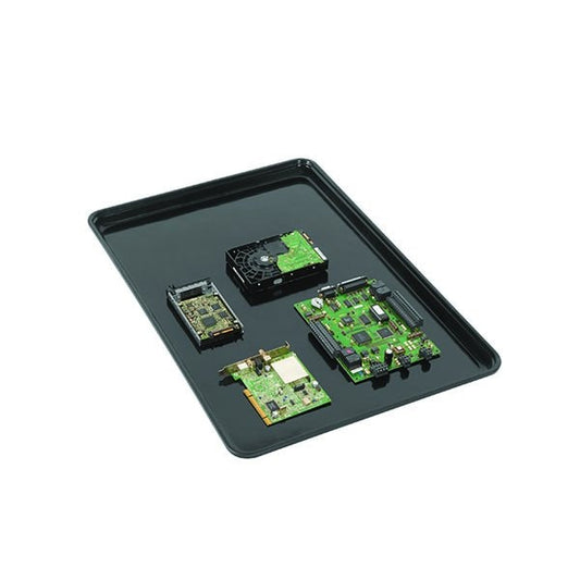 18 x 26 x 1 1/8'' ESD Black Tray