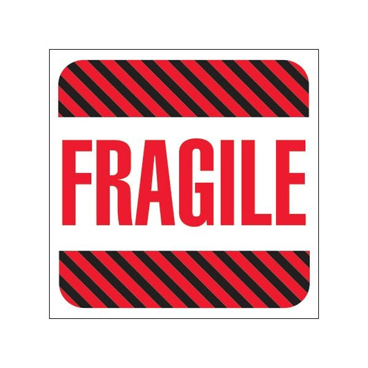 4 x 4'' - ''Fragile'' Labels, Style 1, 500PK