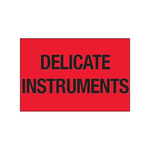 2 x 3'' - ''Delicate Instruments'' Fluorescent Red Labels