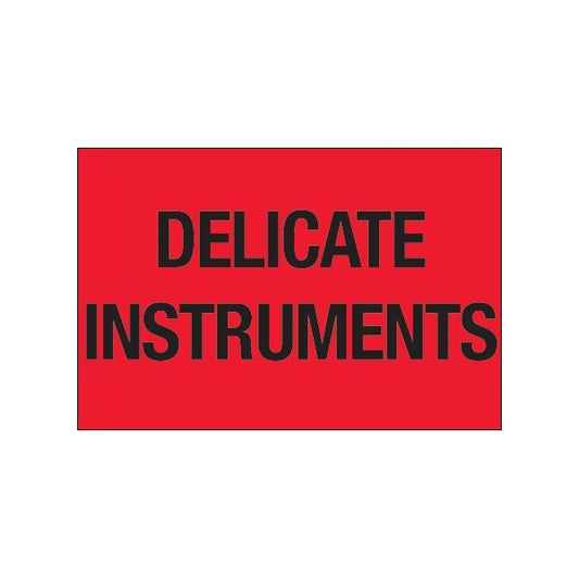 2 x 3'' - ''Delicate Instruments'' Fluorescent Red Labels