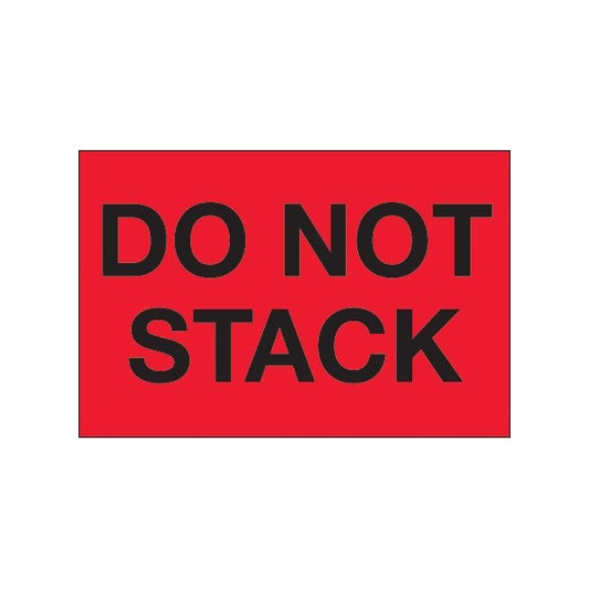 2 x 3'' - ''Do Not Stack'' Fluorescent Red Labels