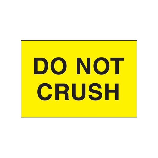 2 x 3'' - ''Do Not Crush'' Fluorescent Yellow Labels