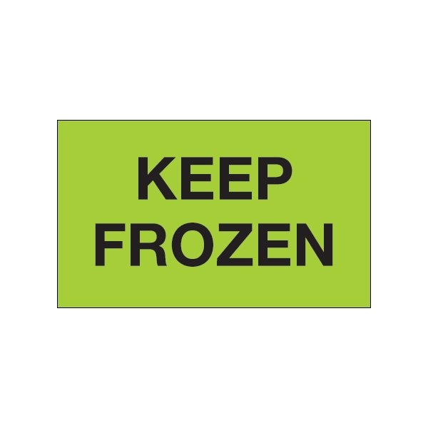 3 x 5'' - ''Keep Frozen'' Fluorescent Green Labels