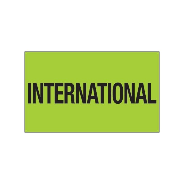 3 x 5'' - ''International'' Fluorescent Green Labels