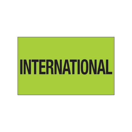 3 x 5'' - ''International'' Fluorescent Green Labels