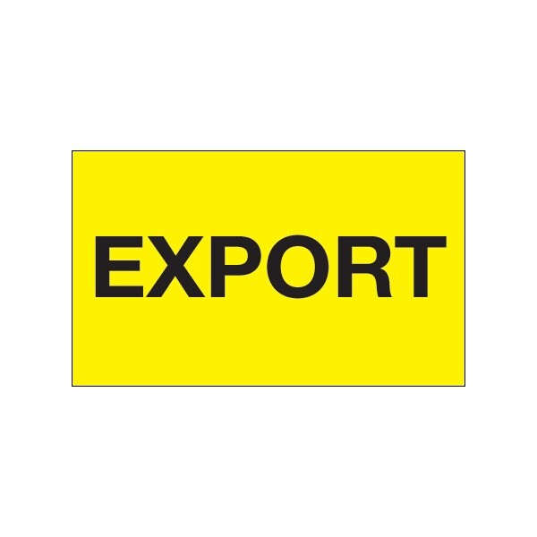3 x 5'' - ''Export'' Fluorescent Yellow Labels