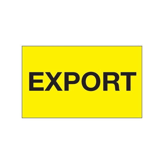 3 x 5'' - ''Export'' Fluorescent Yellow Labels