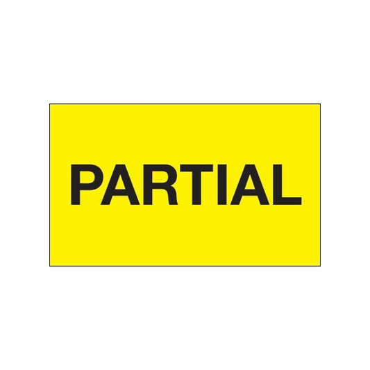 3 x 5'' - ''Partial'' Fluorescent Yellow Labels