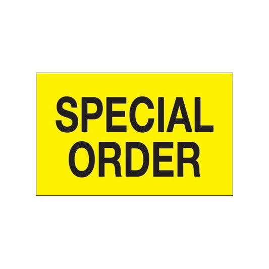 1 1/4 x 2'' - ''Special Order'' Fluorescent Yellow Labels