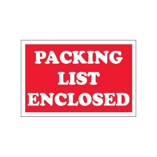 2 x 3'' - ''Packing List Enclosed'' Labels