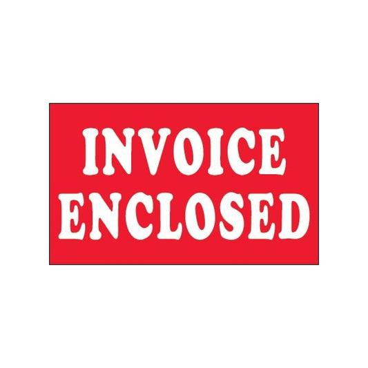 3 x 5'' - ''Invoice Enclosed'' Labels