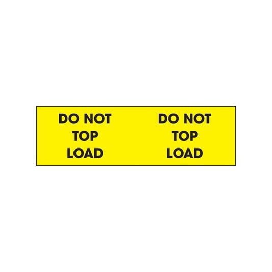 3 x 10'' - ''Do Not Top Load'' Fluorescent Yellow Labels