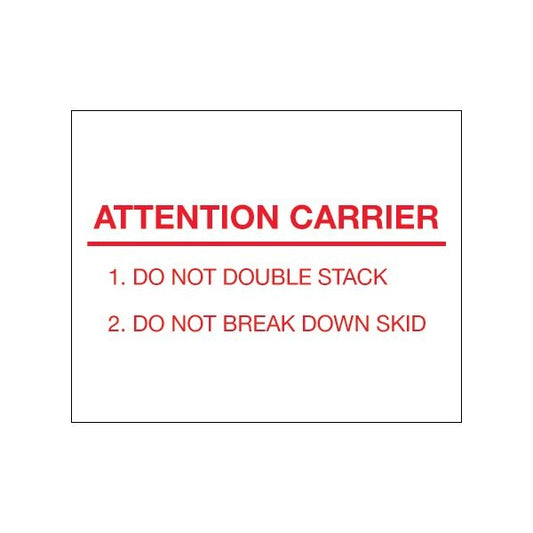 8 x 10'' - ''Attention Carrier'' Labels